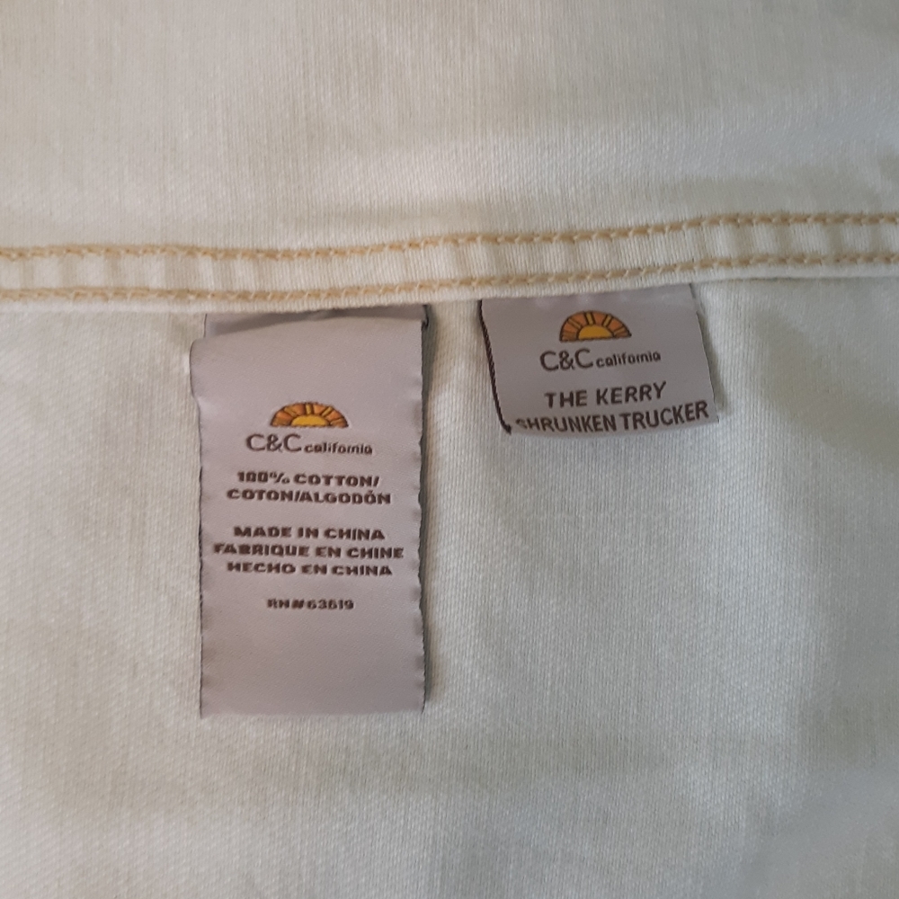 C&C California destructed kerry shrunken trucker jacket med. NWT - Picture 5 of 8